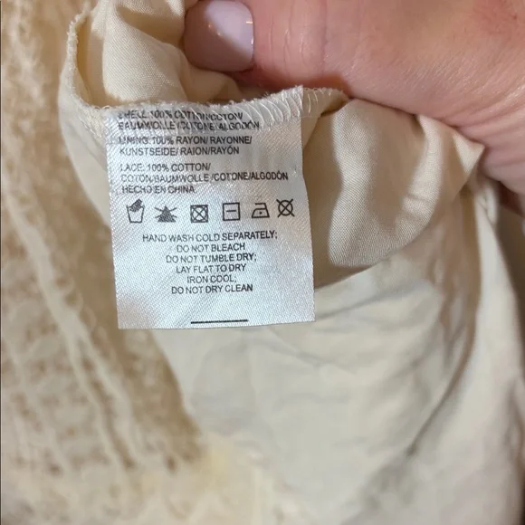 Maeve Crochet Tunic Dress - Sand - XSP - Cotton - Picture 6 of 12